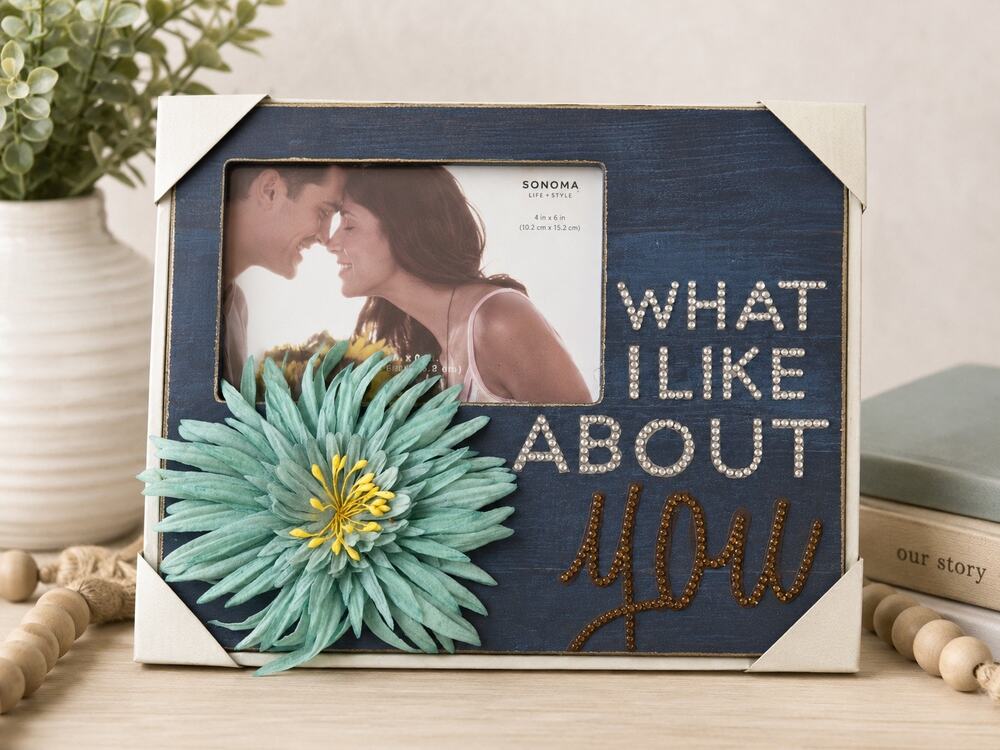 Sonoma Life + Style “What I Like About You” 4x6 Photo Frame – Rhinestone NIB